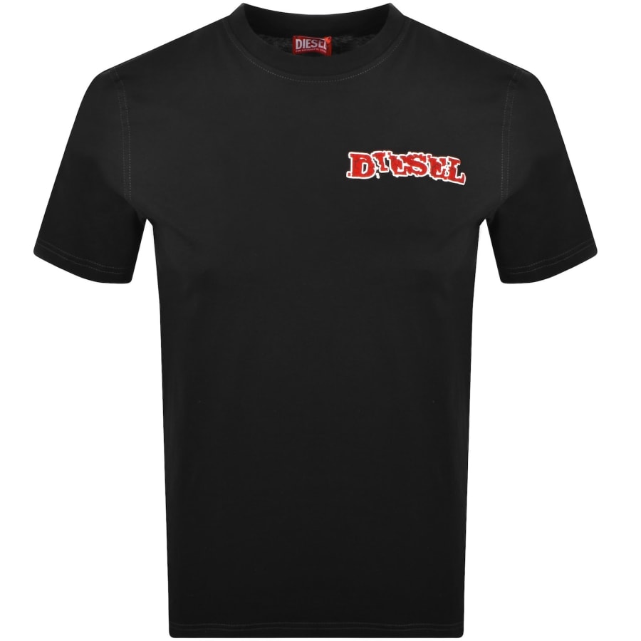 関税込【DIESEL】T Adjust Microdiv short sleeve T-shirt/Black Diesel T Adjust Microdiv T Shirt Black | Mainline Menswear